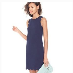 J.Crew Factory Navy Scallop Dress above knee